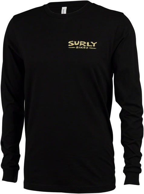 Surly Dark Feather Long Sleeve Tee - Black, Unisex, Large