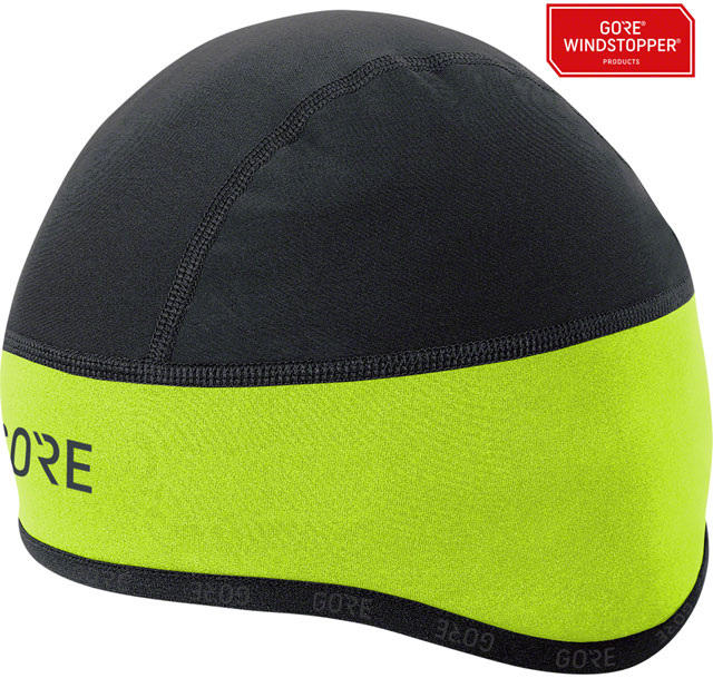 Gorewear C3 Windstopper Helmet Cap - Black/Neon Yellow, Large