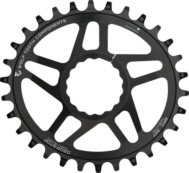 Wolf Tooth Elliptical Direct Mount Chainring - 34t, RaceFace/EastonCINCH Direct Mount, Drop-Stop A, 6mm Offset, Black