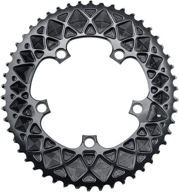 absoluteBLACK Premium Oval 110 BCD Road Outer Chainring for SRAM - 50t, 110 BCD, 5-Bolt, Black