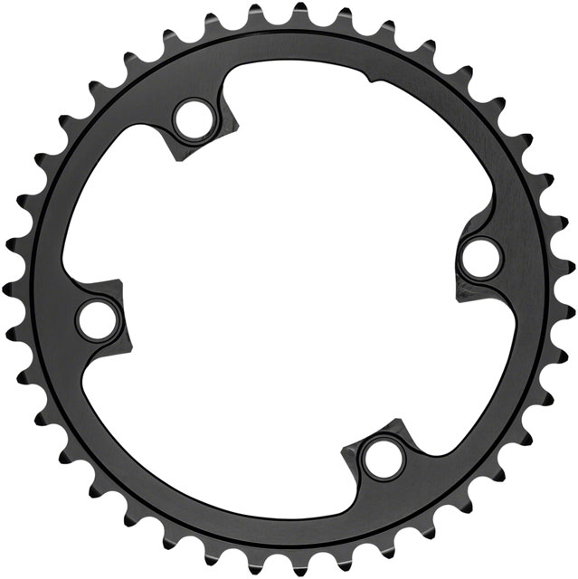 absoluteBLACK Premium Round 110 BCD Road Inner Chainring for Shimano Dura-Ace 9100 - 38t, 110 Shimano Asymmetric BCD, 4-Bolt, Black