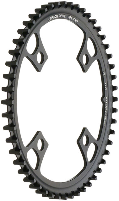 Gates Carbon Drive CDX:EXP CenterLock Front Belt Drive Ring - 50t, 4-Bolt, 104mm BCD, Black