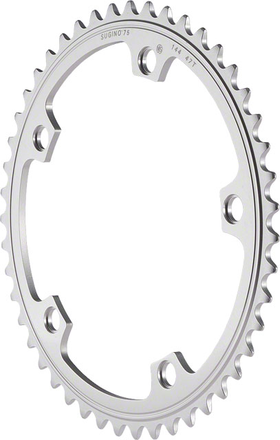 Sugino75 47t x 144mm 1/8" 5-Bolt Track Chainring Silver