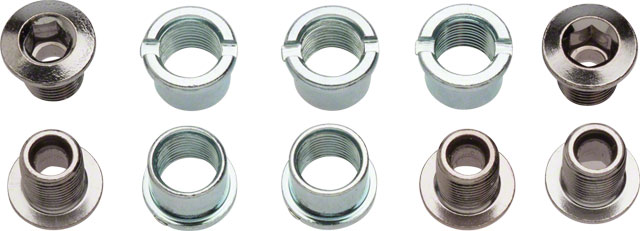 Sugino 5-Bolt Chainring Set - For 1x, 6mm, Chrome Plated