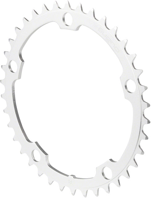 Sugino 38t x 130mm 5-Bolt Chainring, Anodized Silver