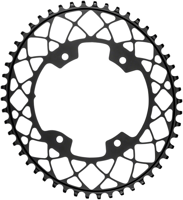 absoluteBLACK Oval 110 BCD Gravel Chainring - 48t, 110 Shimano Asymmetric BCD, 4-Bolt, Narrow-Wide, Black
