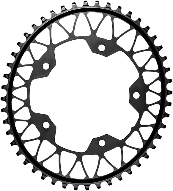 absoluteBLACK Oval 110 BCD Gravel Chainring - 46t, 110 BCD, 5-Bolt, Narrow-Wide, Black