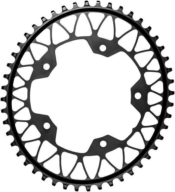 absoluteBLACK Oval 110 BCD Gravel Chainring - 48t, 110 BCD, 5-Bolt, Narrow-Wide, Black