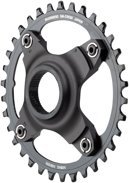Shimano STEPS SM-CRE80 eBike Chainring - 36t, 56.5mm Chainline, Without Chainguide, Black