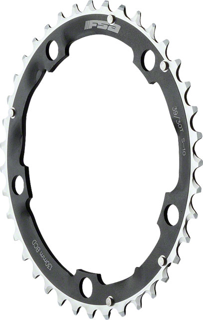 Full Speed Ahead Pro Road Triple Chainring - 39t, 130 BCD, Aluminum, S-10, Black