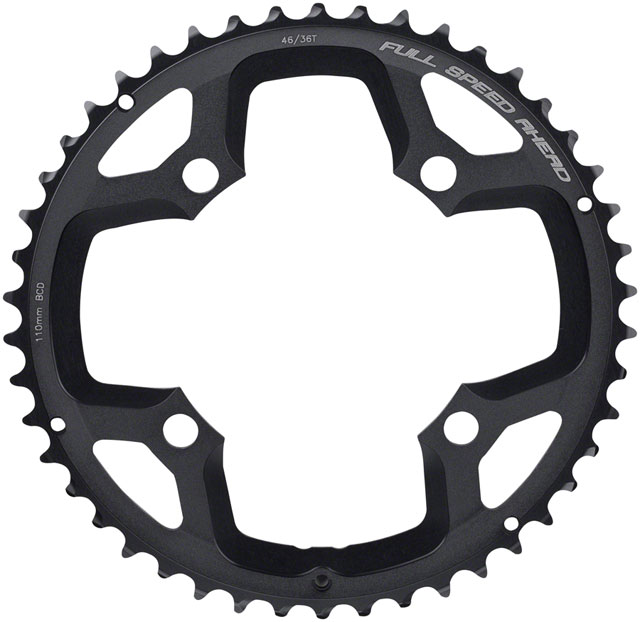 Full Speed Ahead Gossamer ABS Chainring - 46t, 110 Full Speed Ahead ABS BCD, 4-Bolt, Aluminum, N10/N11, Black
