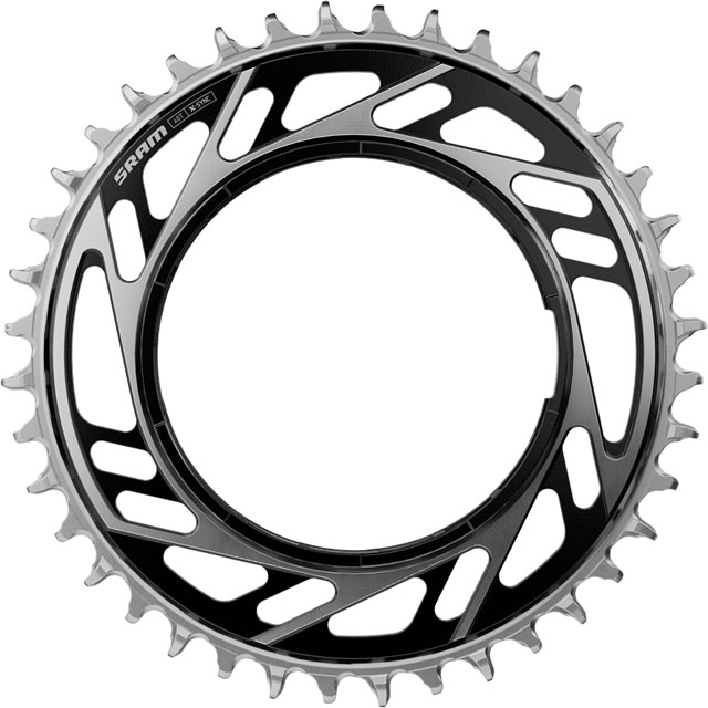 SRAM RED XPLR X-Sync Thread Mount Chainring -  46t, 12/13-Speed, Thread Mount (For RED XPLR AXS PM Spider), 6.5mm Offset, Black/Silver, E1