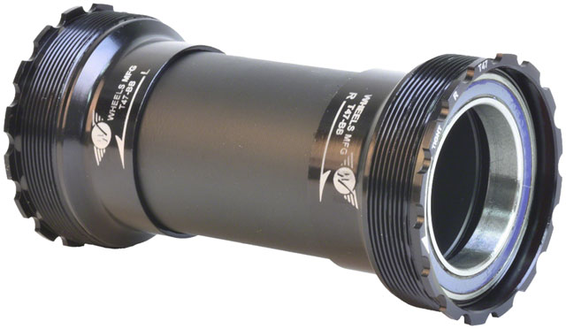 Wheels Manufacturing T47 Inboard Bottom Bracket - For 30mm Spindle, ABEC-3 Bearings, Fits Frames with 68mm-132mm BB Shells, Black