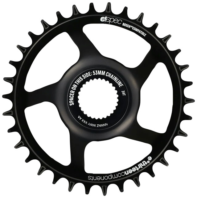 e*thirteen Helix Race e*spec  Chainring, 36T, Bosch Gen4 Direct Mount, 13mm Offset, Shimano/SRAM 11/12s Compatible, Black
