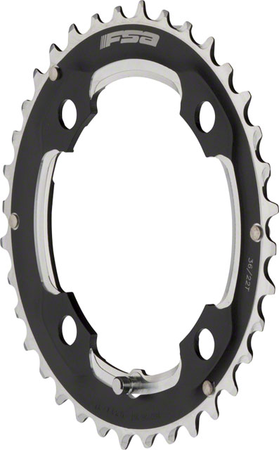 Full Speed Ahead MTB Pro Double Chainring - 36t, 104 BCD, 4-Bolt, Aluminum, M11, Black