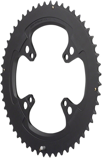 Campagnolo Chorus 12-Speed Chainring and Bolt Set - 52t, 123mm Campagnolo Asymmetric, 4-Bolt, Black
