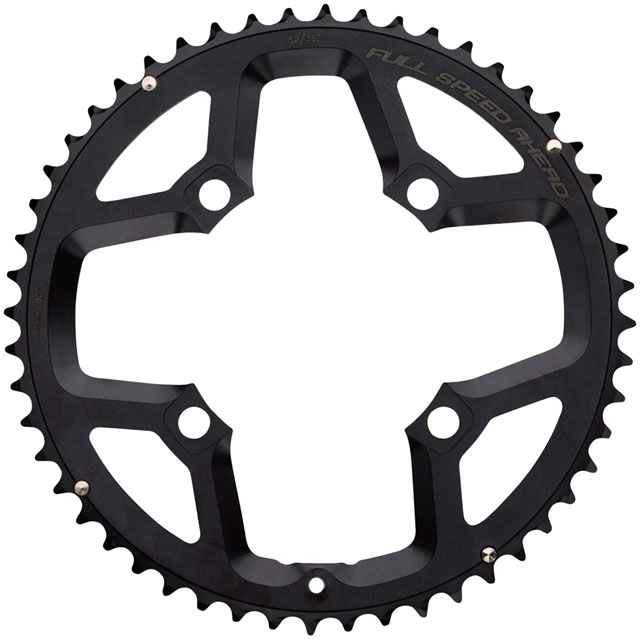 Full Speed Ahead Super ABS Road Chainring - 53t, 110 BCD, 4-Bolt, Aluminum, N10/N11, Black