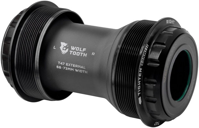 Wolf Tooth T47 External Bottom Bracket - T47 External, 68/73mm, For 24mm/Shimano Spindle, Black