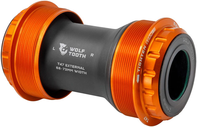 Wolf Tooth T47 External Bottom Bracket - T47 External, 68/73mm, For 24mm/Shimano Spindle, Orange