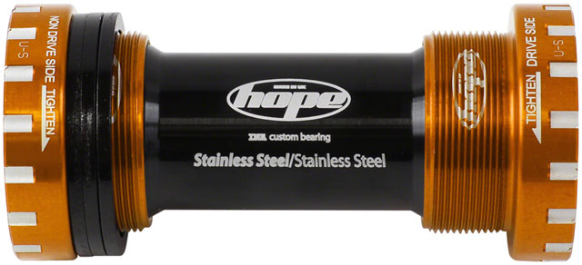Hope BSA Threaded Bottom Bracket - 68/73mm, For 24mm Spindle, Stainless, Orange