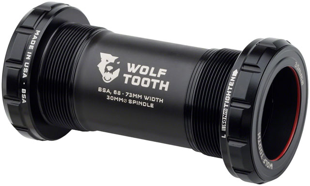 Wolf Tooth Bottom Bracket - English (BSA), 68/73mm, For 30mm Spindle, Black