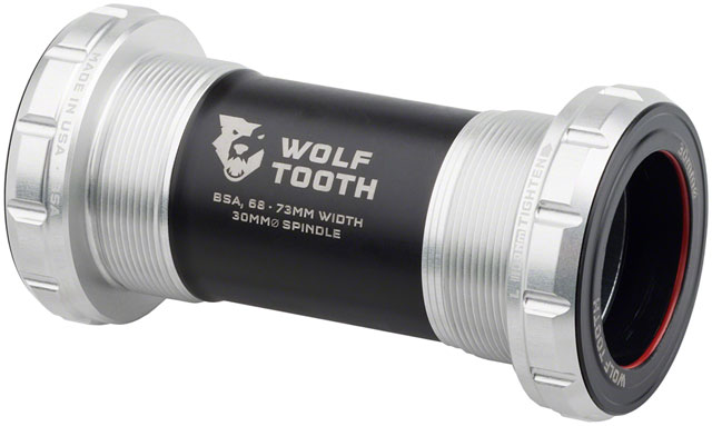 Wolf Tooth Bottom Bracket - English (BSA), 68/73mm, For 30mm Spindle, Raw Silver