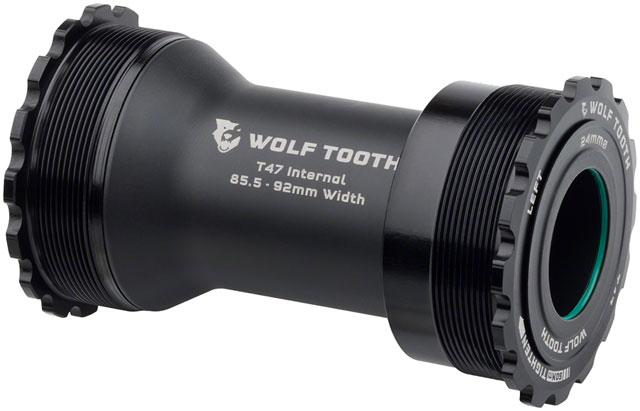 Wolf Tooth Bottom Bracket - T47 Inboard, 85.5/92mm, For 24mm Spindle, Black