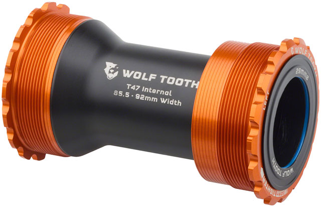 Wolf Tooth Bottom Bracket - T47 Inboard, 85.5/92mm, For 29mm Spindle, Orange