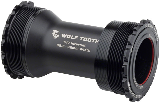 Wolf Tooth Bottom Bracket - T47 Inboard, 85.5/92mm, For 30mm Spindle, Black