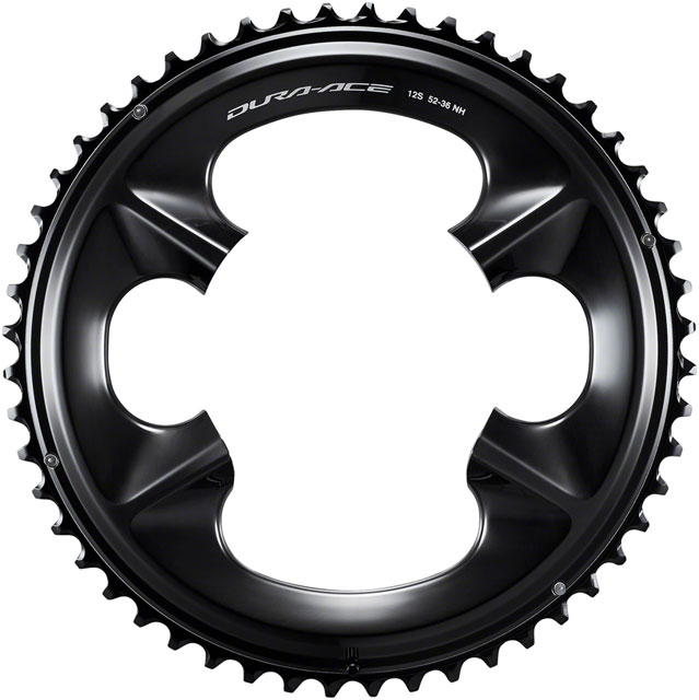 Shimano Dura-Ace FC-R9200 12-Speed Chainring - 52t, Asymmetric 110 BCD, Black, NH