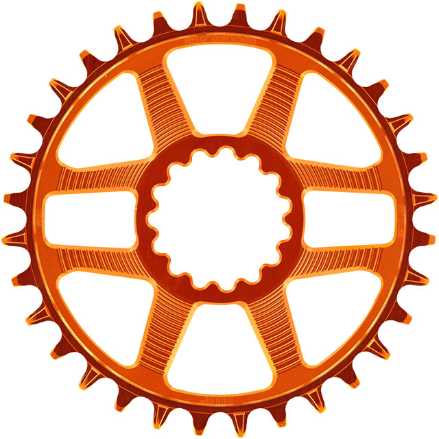 e*thirteen Helix R Guidering - 32t, 11/12-Speed, 52/55mm Flip Flop CL, 3/5mm Offset, e*thirteen DM, Naranja