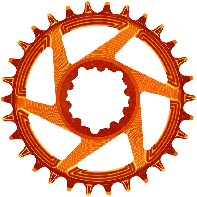 e*thirteen Helix R Guidering - 30t, 11/12-Speed, 3mm Offset, SRAM 3-Bolt DM, Naranja