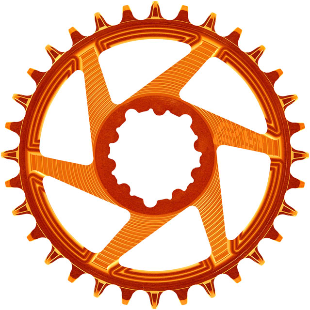 e*thirteen Helix R Guidering - 32t, 11/12-Speed, 3mm Offset, SRAM 3-Bolt DM, Naranja