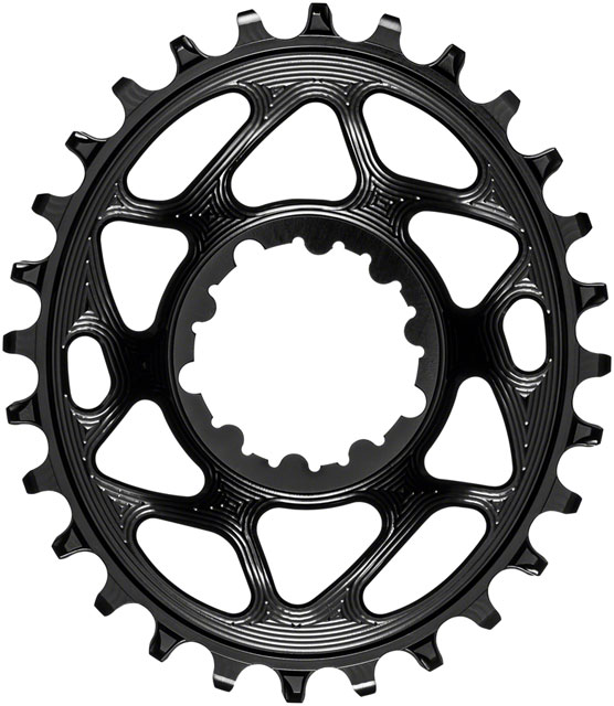 absoluteBLACK Oval Narrow-Wide Direct Mount Chainring - 28t, SRAM 3-Bolt Direct Mount, 3mm Offset, Black