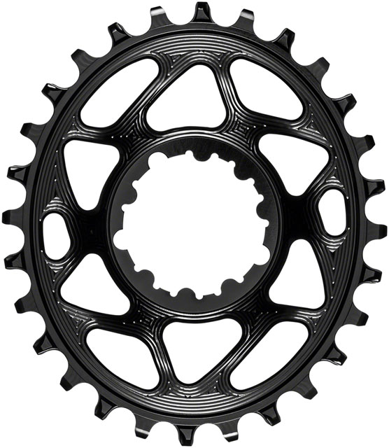 absoluteBLACK Oval Narrow-Wide Direct Mount Chainring - 28t, SRAM 3-Bolt Direct Mount, 6mm Offset, Black