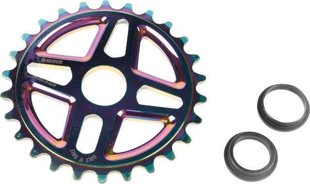 Salt Plus Center Bolt Drive Sprocket 25t Oil Slick Includes Adaptors for 19mm and 22mm Spindles