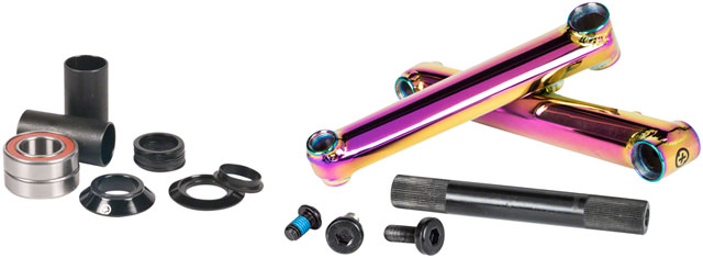 Salt Plus Pro 48 Crankset - 165mm, Includes Mid Bottom Bracket, Oil Slick