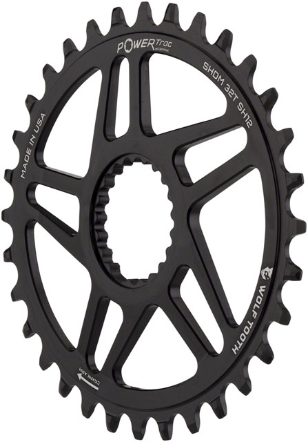 Wolf Tooth Elliptical Direct Mount Chainring - 34t, Shimano DM Boost, 3mm Offset, Drop-Stop ST, Requires 12-Speed HG+ Chain, Black