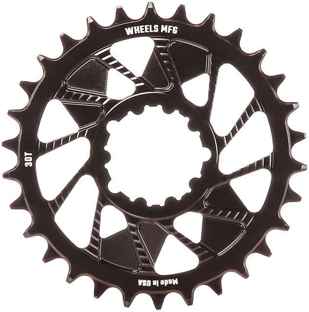 Wheels Manufacturing Direct Mount Chainring - 30t, SRAM 3-Bolt Direct Mount, 3mm Offset, T-Type Chain Compatible, Black
