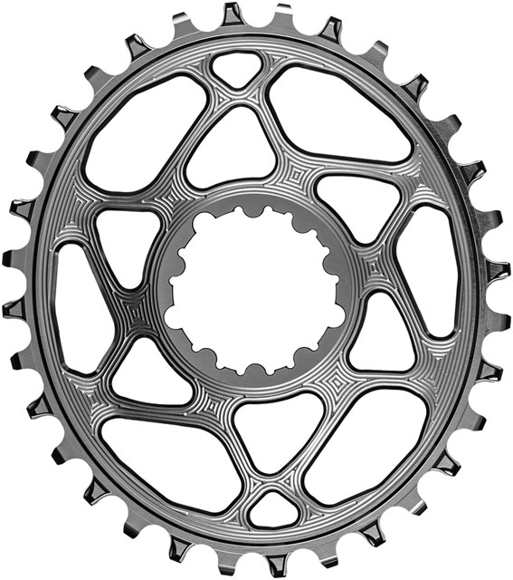 absoluteBLACK Oval Narrow-Wide Direct Mount Chainring - 32t, SRAM 3-Bolt Direct Mount, 3mm Offset, Titanium