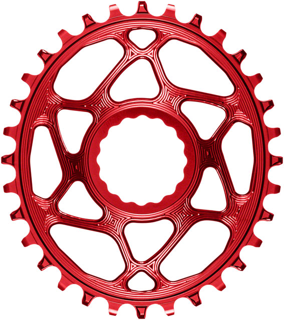 absoluteBLACK Oval Narrow-Wide Direct Mount Chainring - 32t, CINCH Direct Mount, 3mm Offset, Red