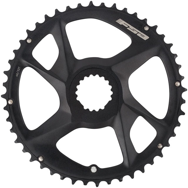 FSA SL-K Advanced Chainring, 1x 46T Tooth Count, Direct Mount Interface, 11-Speed Compatible – Black