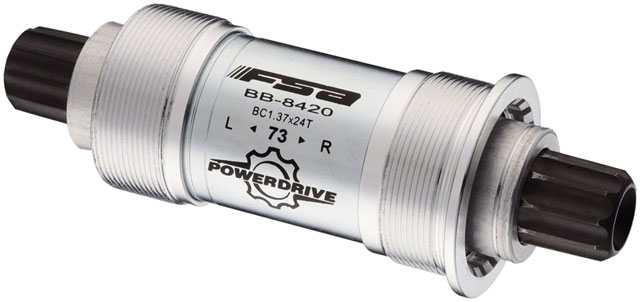 Full Speed Ahead 8420ST Power Drive Bottom Bracket - English, 73x113mm, Full Speed Ahead Power Drive Spindle, Silver