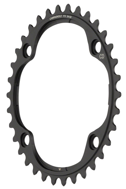 Campagnolo Potenza/Centaur Chainring - 34t, 112mm Campagnolo Asymmetric, 4-Bolt, 11-Speed, Black