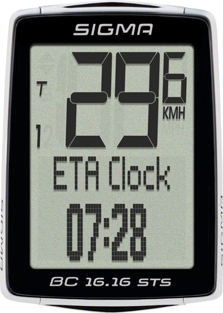 Sigma BC 16.16 STS Bike Computer - Wireless, Black