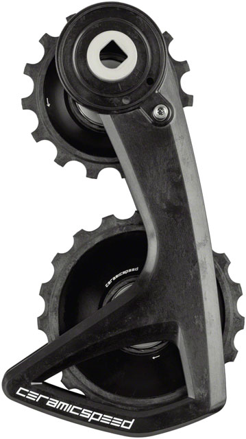 CeramicSpeed OSPW RS Alpha Pulley Wheel System for SRAM Red/Force AXS - ALPHA Aluminum Pulley, Carbon Cage, Black