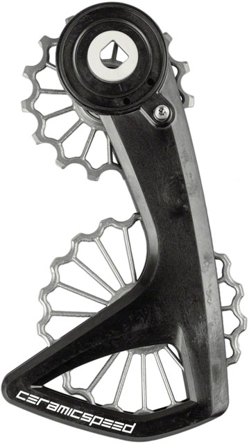 CeramicSpeed OSPW RS Pulley Wheel System for SRAM Red/Force AXS - Coated Races, 3D Printed Titanium Pulley, Carbon Cage, Ti