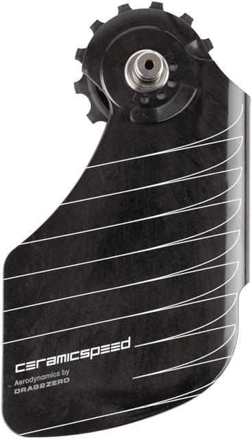 CeramicSpeed OSPW Pulley Wheel Aero Alpha System for Shimano 9250/8150 - Coated Races, Aluminum Pulley, Carbon Cage, Black