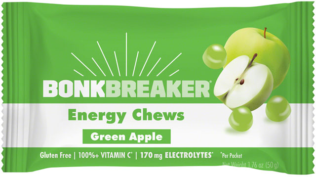 Bonk Breaker Energy Chews - Green Apple, Box of 10 Packs