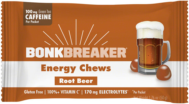 Bonk Breaker Energy Chews - Root Beer, With Caffiene, Box of 10 Packs